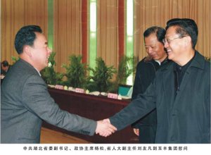 中共湖北省委副書記、政協主席楊松，省人大常委會副主任劉友凡到玉豐集團慰